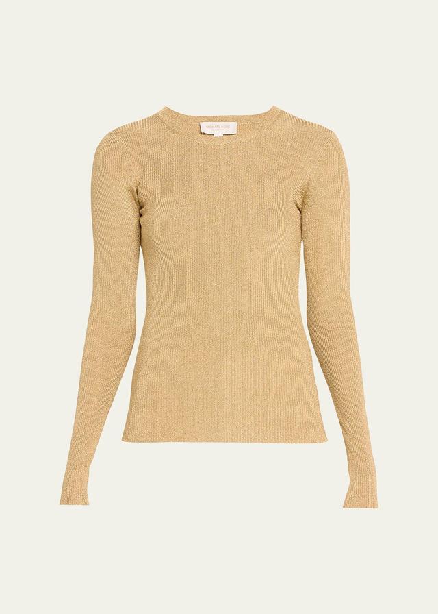 Michael Kors Collection Hutton Metallic Cashmere Rib Sweater Product Image