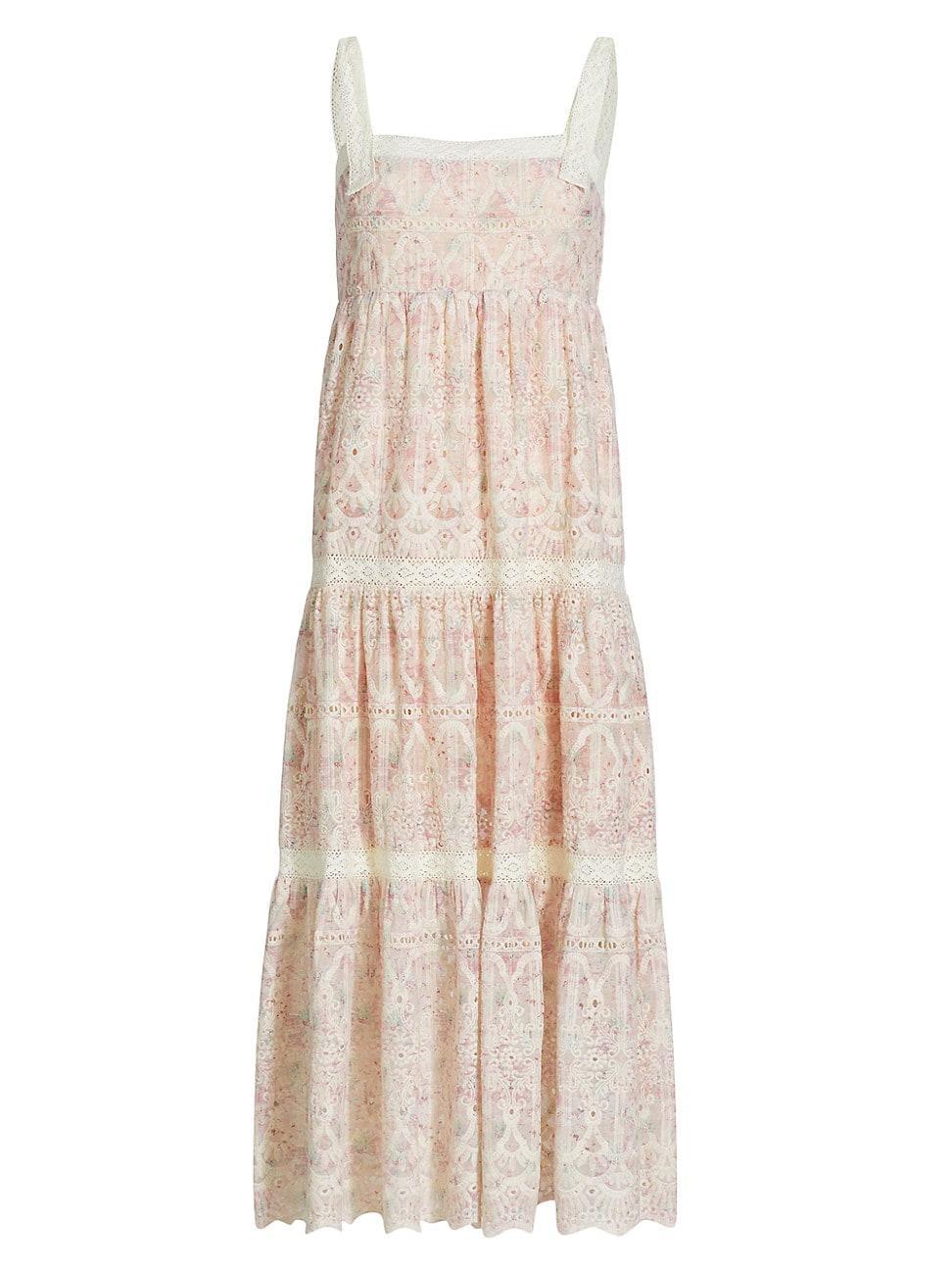 Womens Amilia Geometric Lace Midi-Dress Product Image