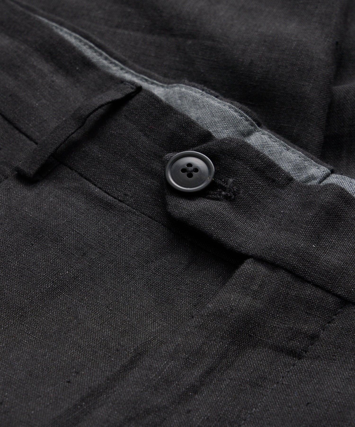 Italian Linen Madison Trouser in Black Product Image