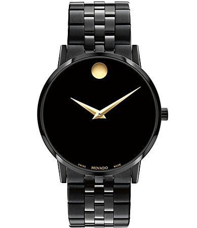 Men's Movado MuseumÂ® Classic Black PVD Watch with Black Dial (Model: 0607626) Product Image