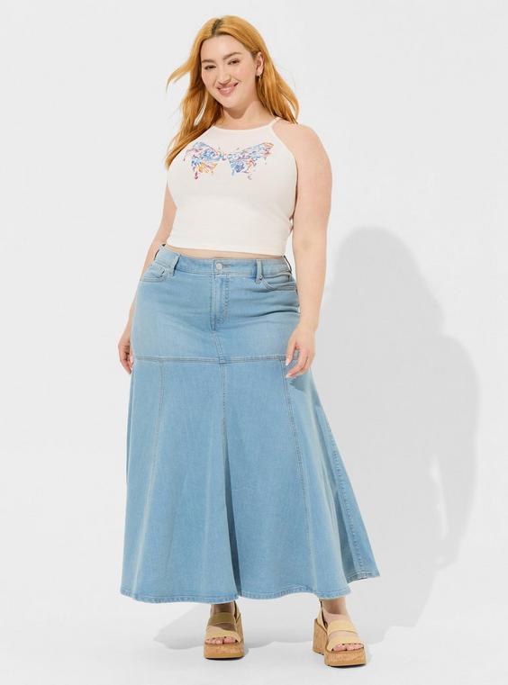 Maxy Denim Flowy Contemporary Skirt Product Image