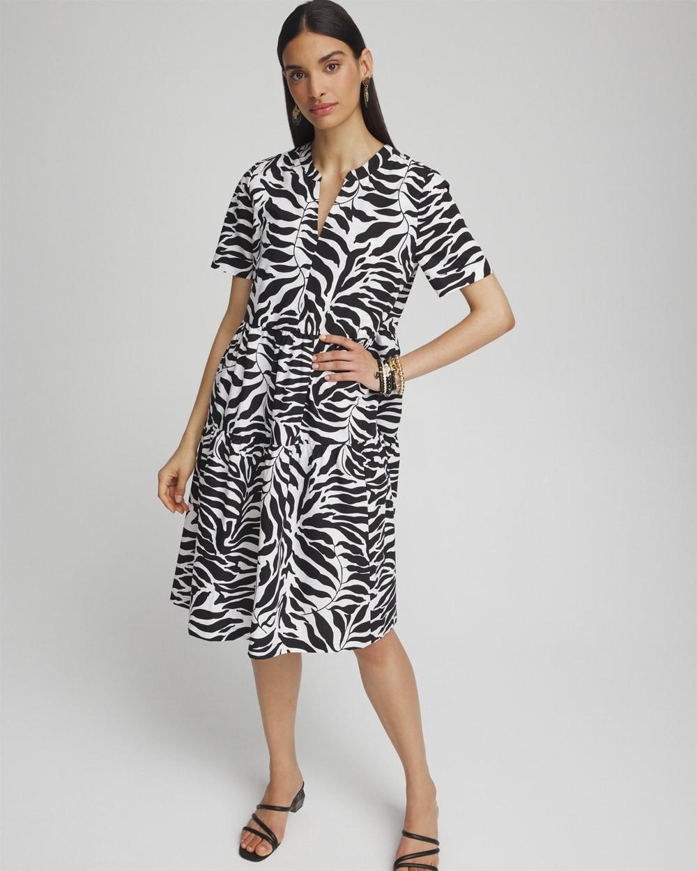 Poplin Palm Print Dress Product Image