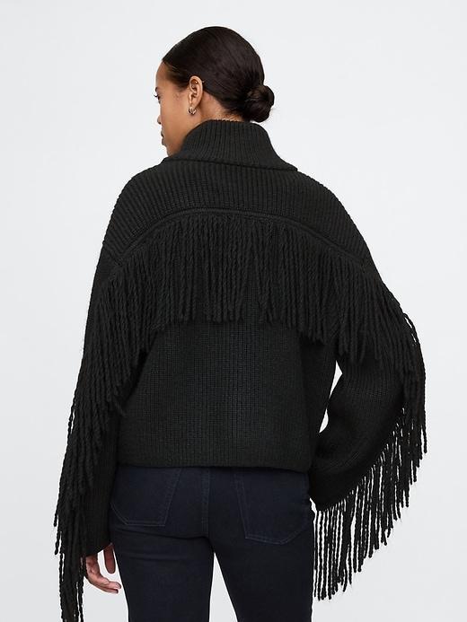 Fringe Zip Cardigan Product Image