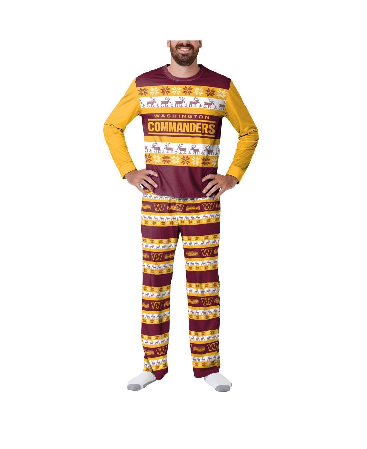 Mens FOCO Burgundy Washington Commanders Team Ugly Pajama Set Product Image