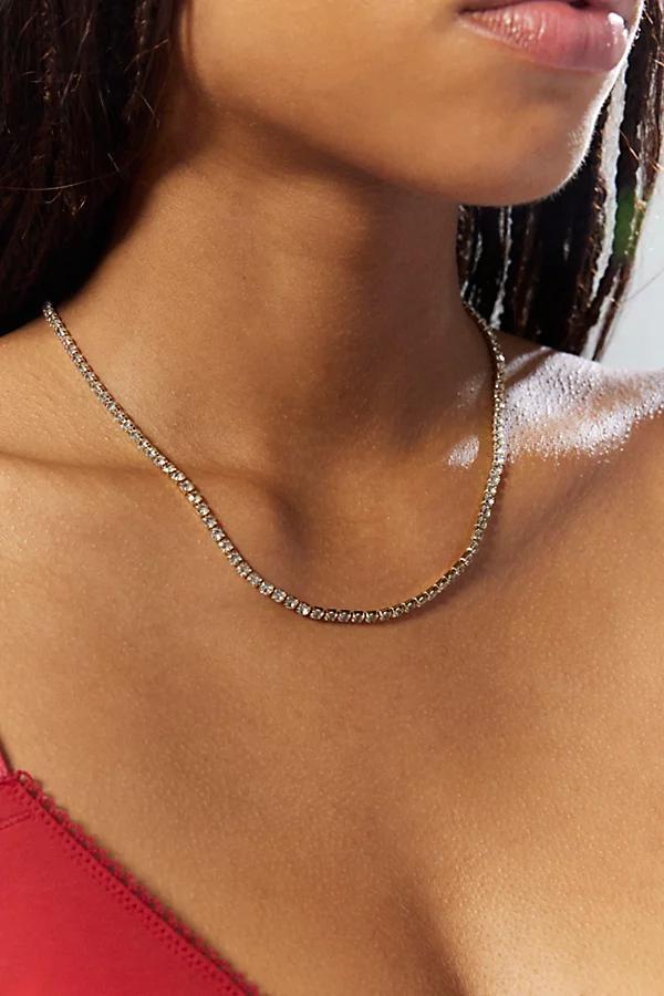 Essential Rhinestone Tennis Necklace Womens at Urban Outfitters Product Image