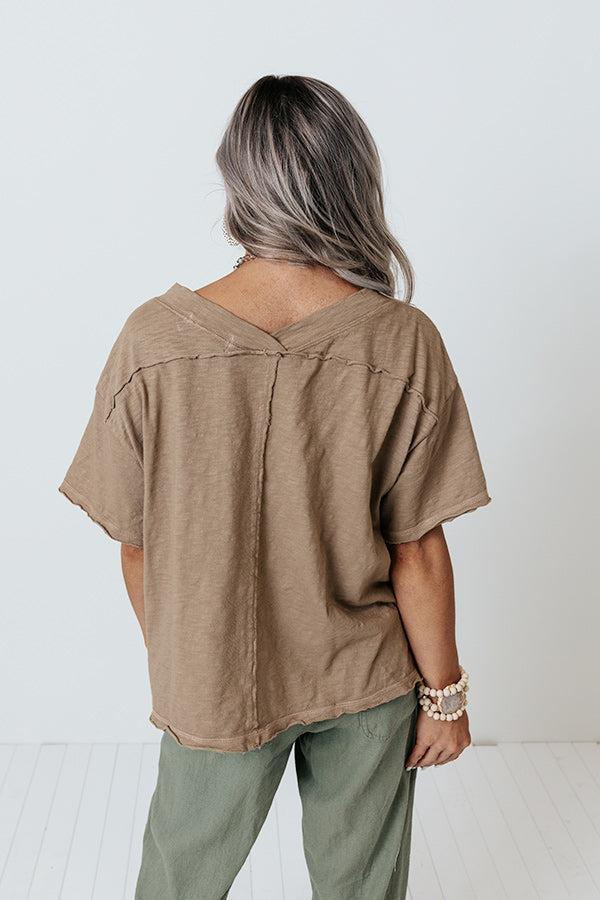 Down To The Wire Shift Top In Mocha Product Image