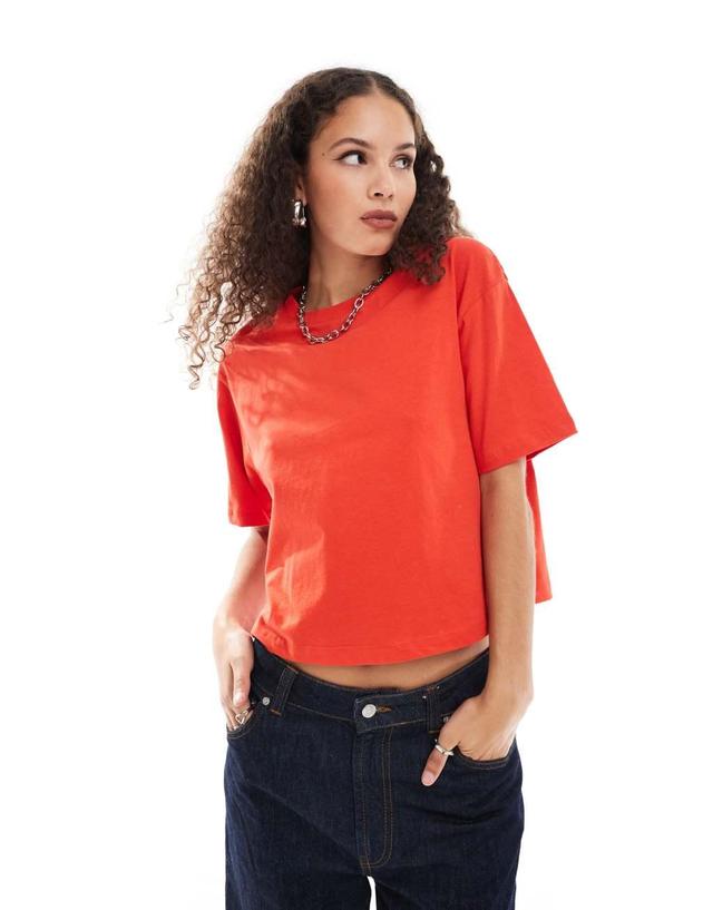 COLLUSION boxy short sleeve t-shirt in red Product Image