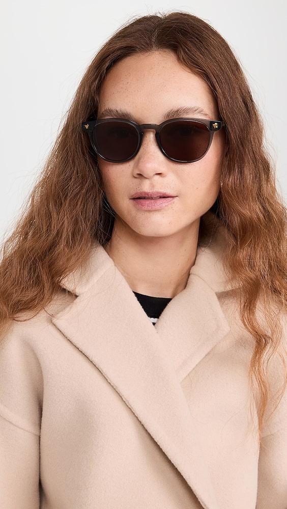 Bottega Veneta Triangle Stud Oval Sunglasses | Shopbop Product Image