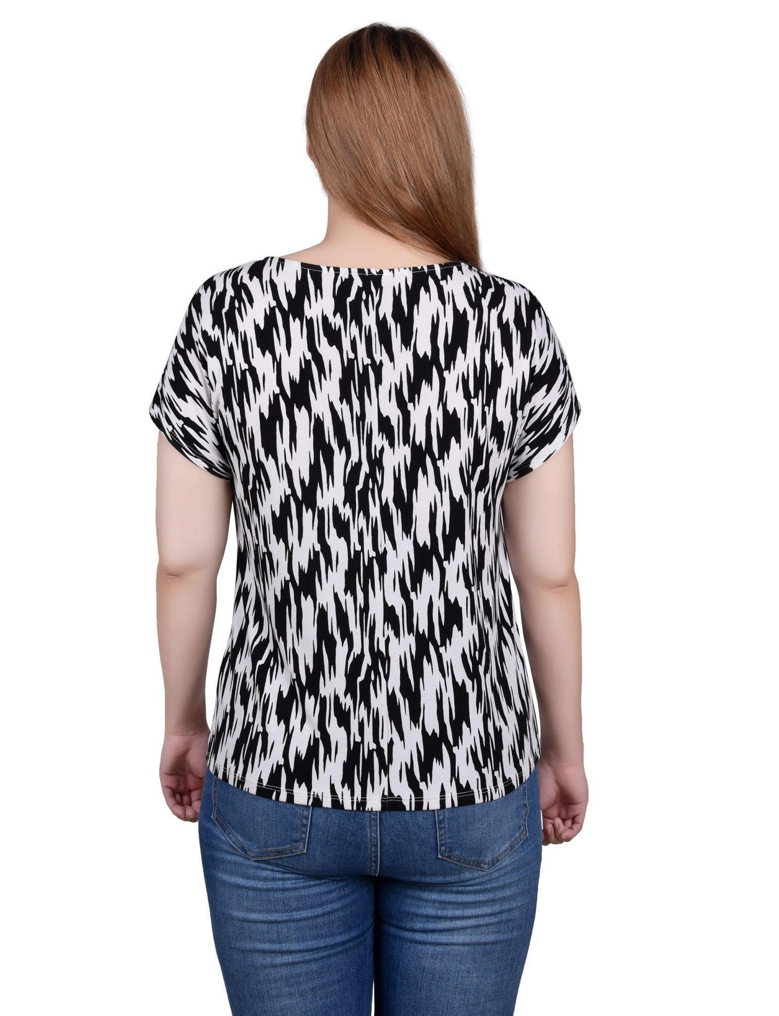 Short Sleeve Extended Sleeve Tunic Top - Petite Product Image