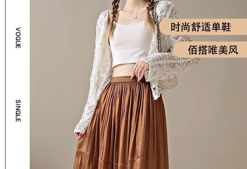 Round Toe Plain Ruched Flats Product Image