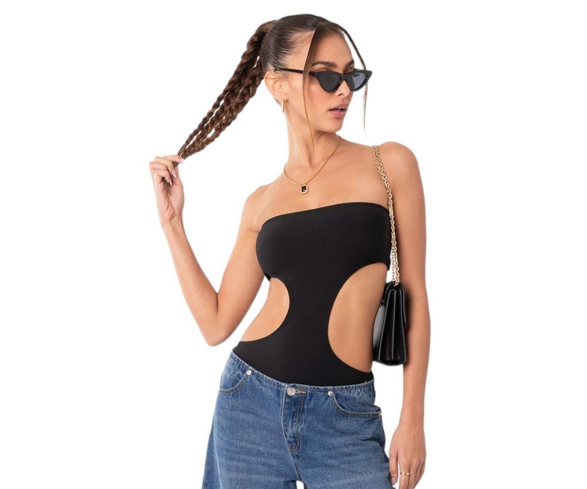 Edikted Womens Ribbed Bodysuit With Cut Out Top Product Image