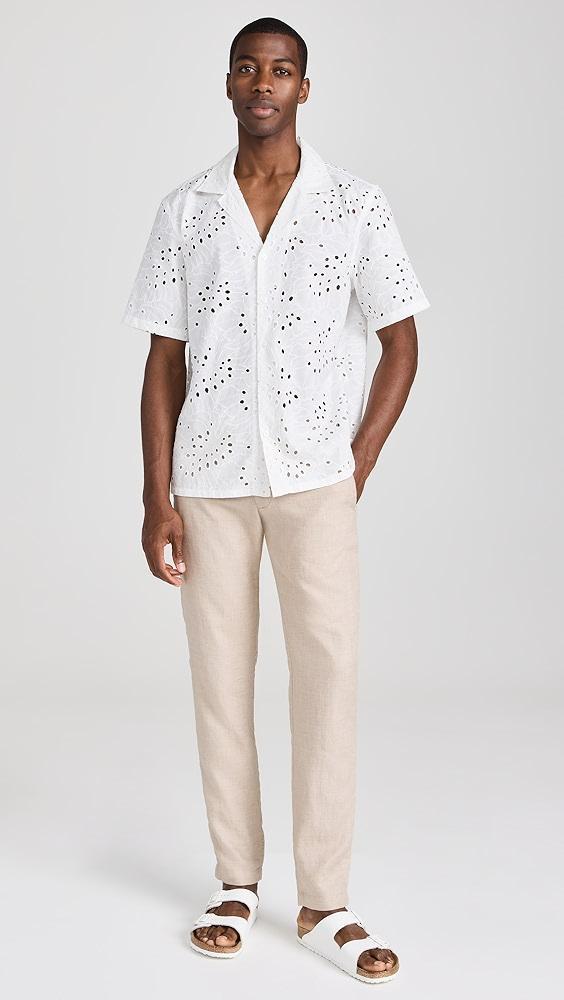 Club Monaco Camp Collar Eyelet Shirt | Shopbop Product Image