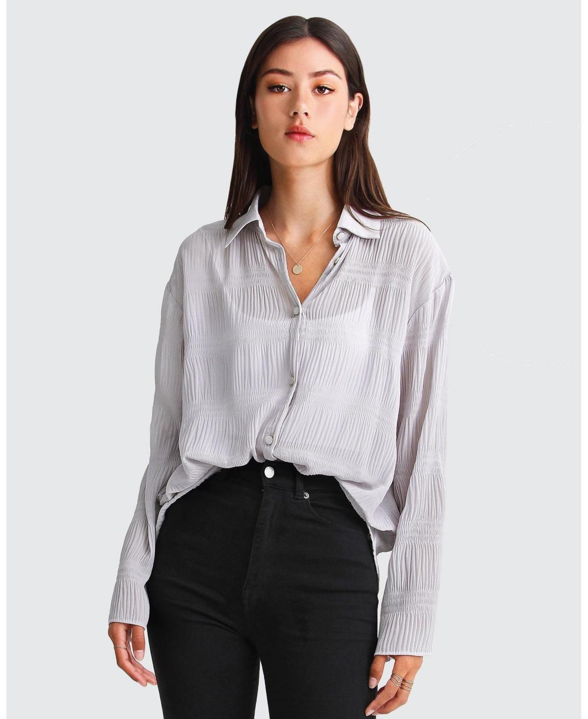 Belle & Bloom Womens Yoko Shirred Chiffon Blouse Product Image