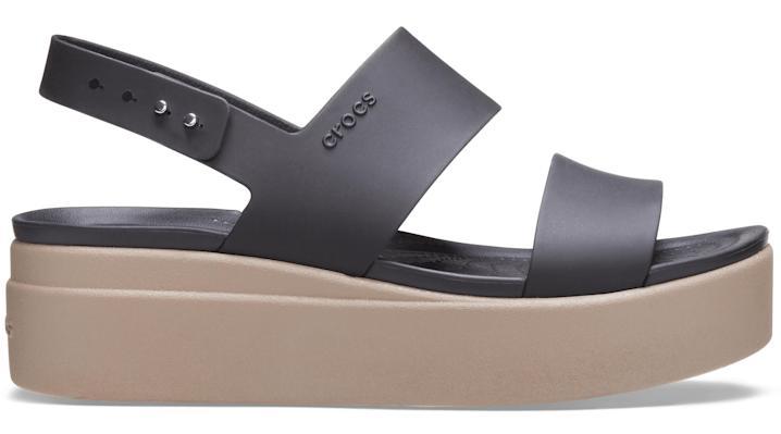 Crocs Brooklyn Low Wedge (Black/Mushroom) Women's Wedge Shoes Product Image