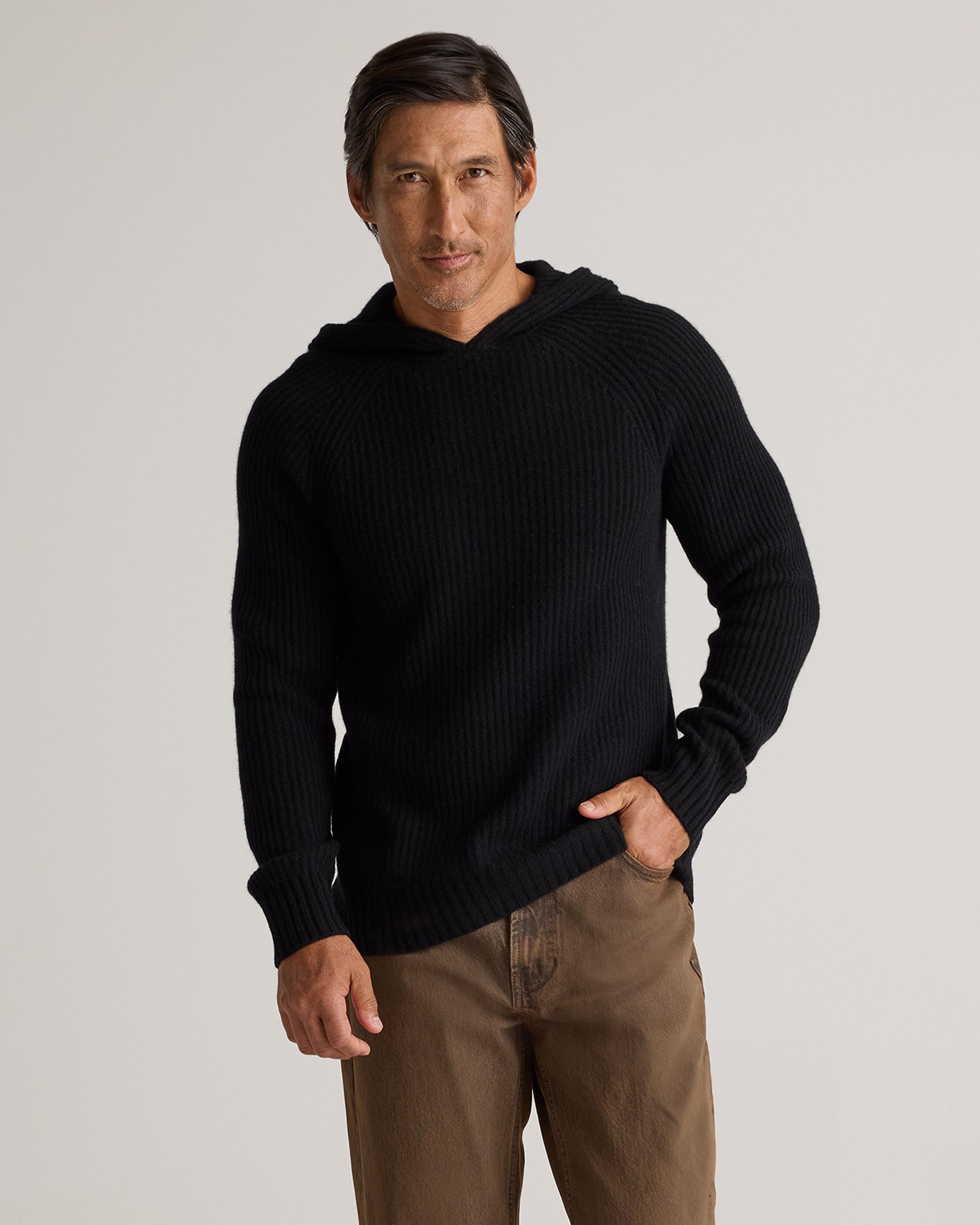 Mongolian Cashmere Fisherman Pullover Hoodie Product Image