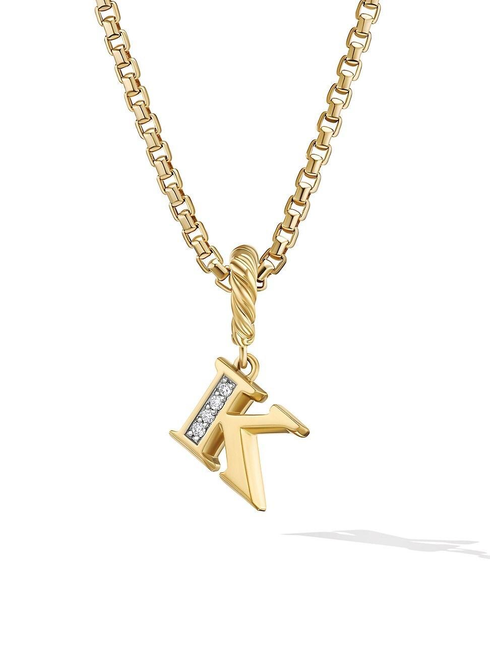 Womens Pav Initial Pendant in 18K Yellow Gold with Diamonds Product Image