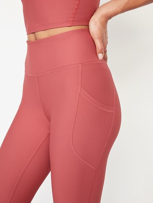 High-Waisted PowerSoft Ribbed Leggings Product Image