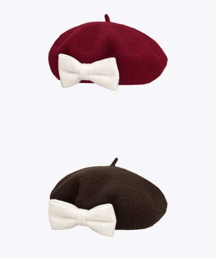 Bow Beret Hat Product Image