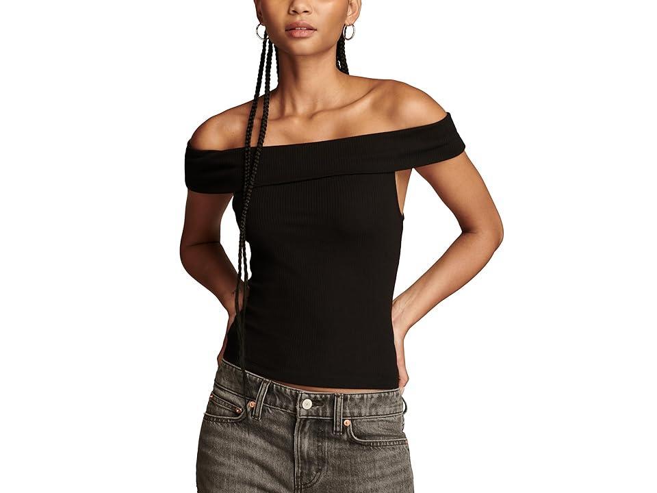 Lucky Brand Off-the-Shoulder Top Stripe) Women's Clothing Product Image