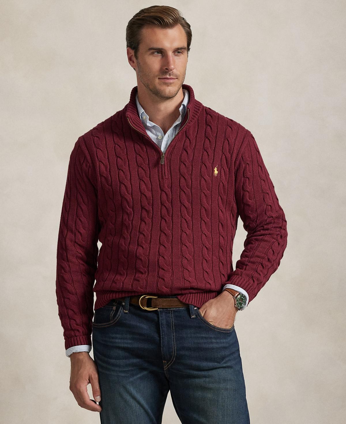 Polo Ralph Lauren Big  Tall Cable Knit Cotton Quarter Product Image