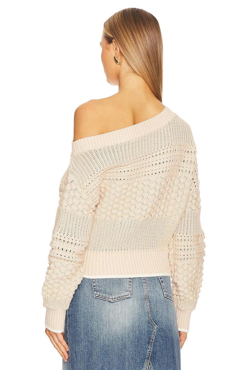 Razon Off Shoulder Pointelle Sweater Tularosa Product Image