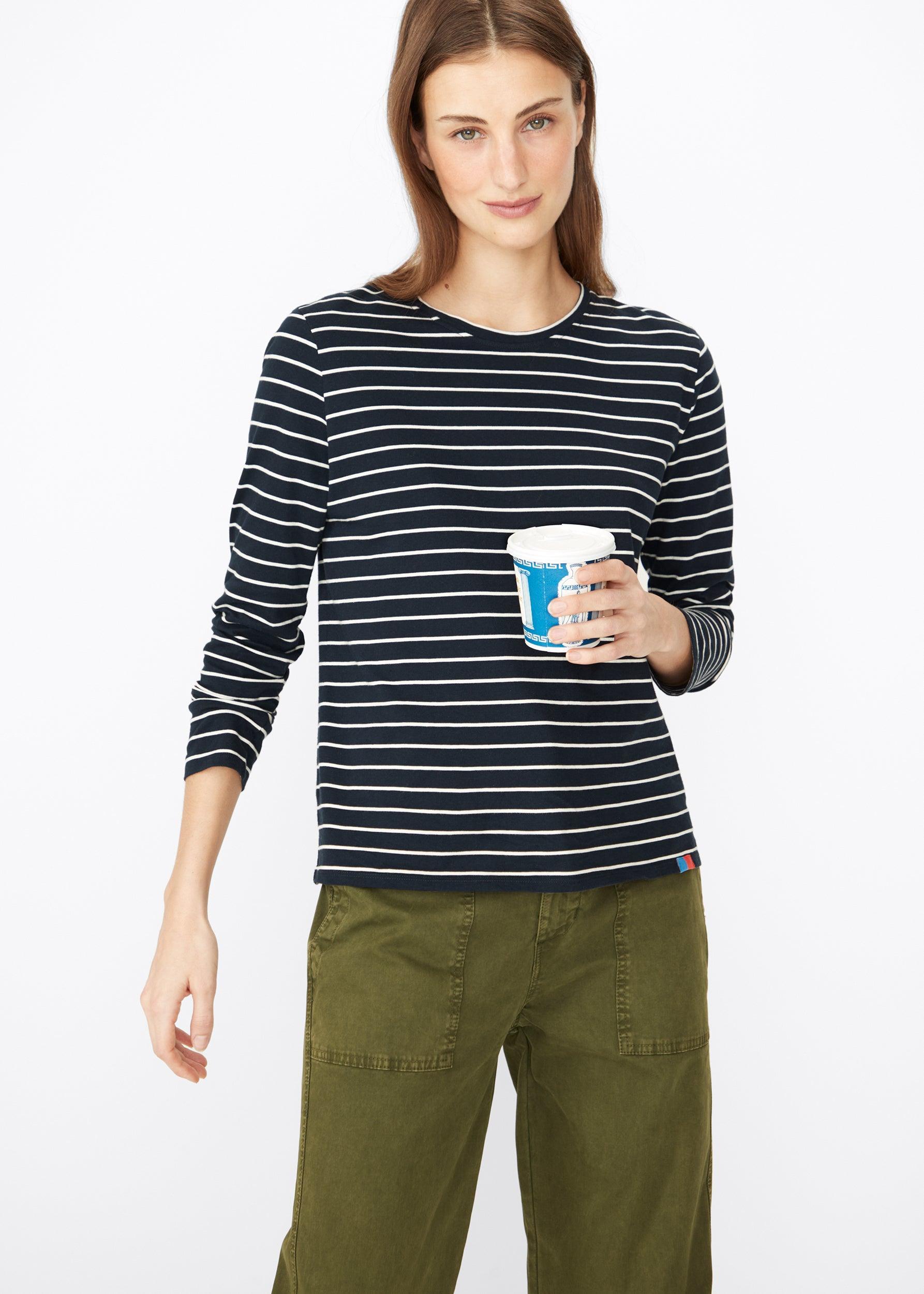 The Modern Long - Navy/Cream Pinstripe Female Product Image