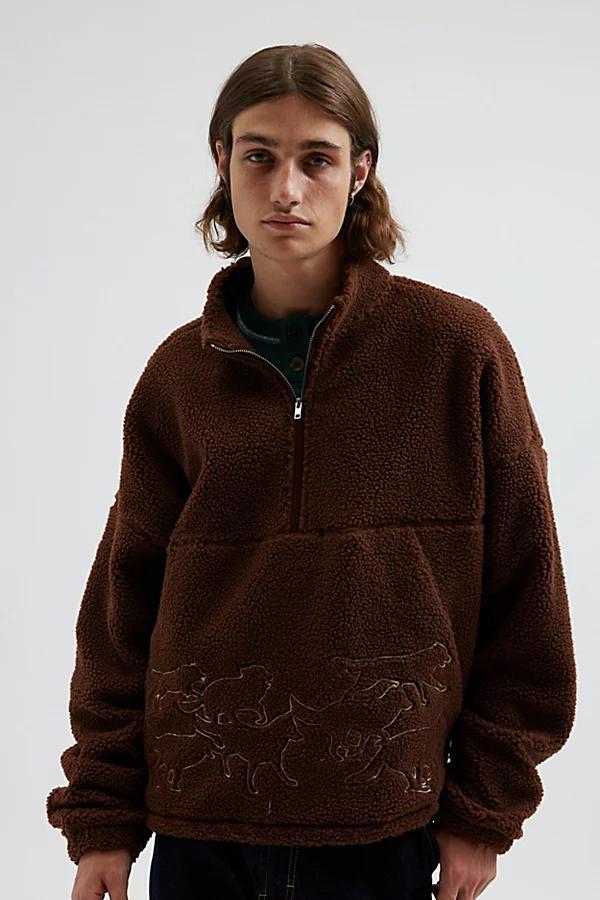 BDG Scotty Chainstitch Fleece Half-Zip Mock Neck Sweatshirt Mens at Urban Outfitters product image