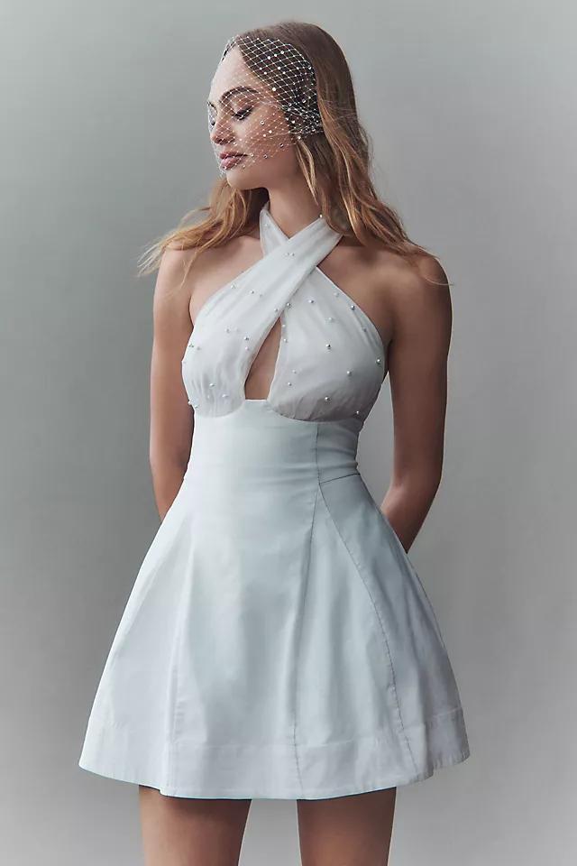 BHLDN Halter Pearl-Embellished Mini Dress Product Image