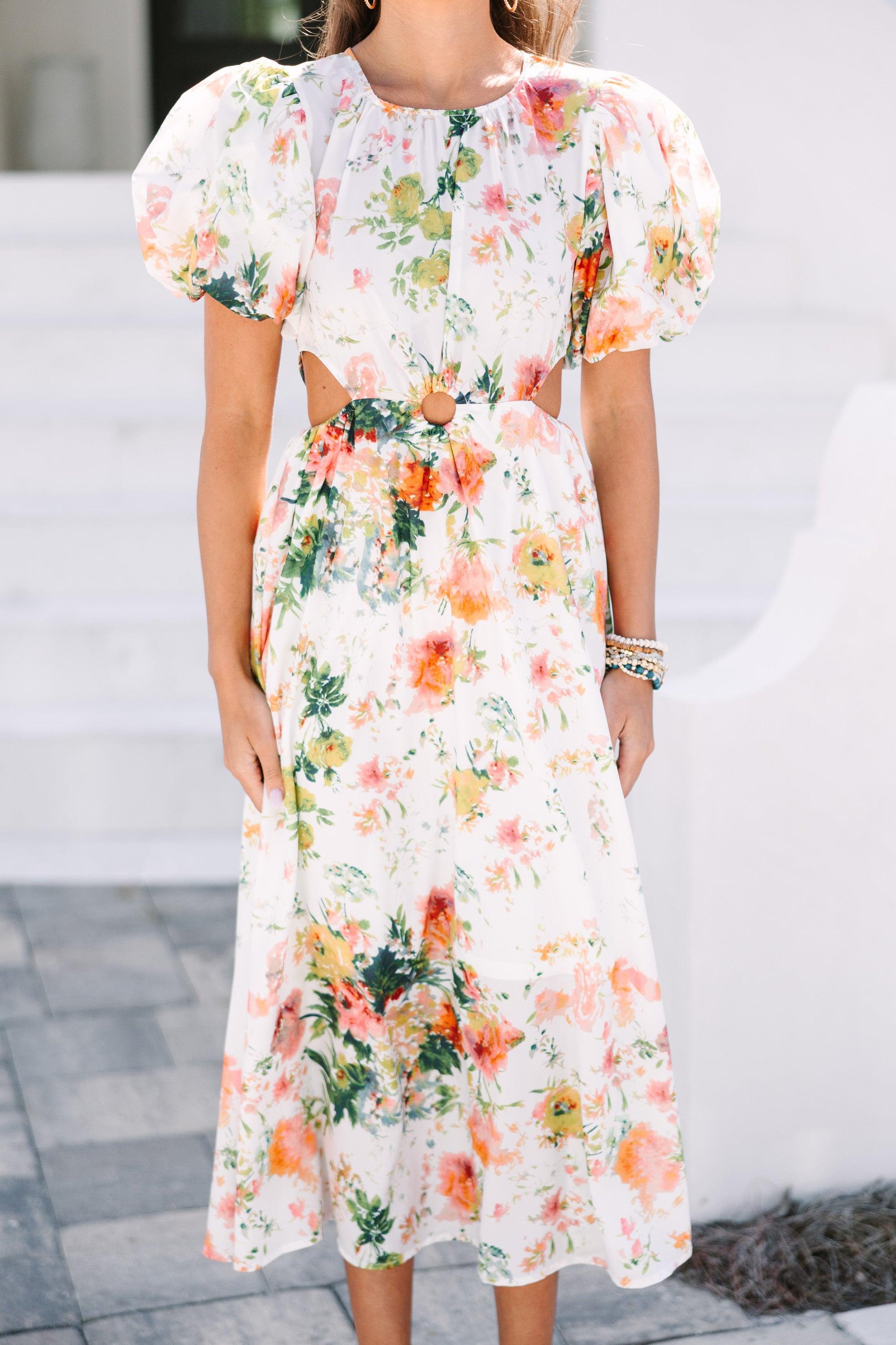 Change Your Tune Off White Floral Maxi Dress Female Product Image