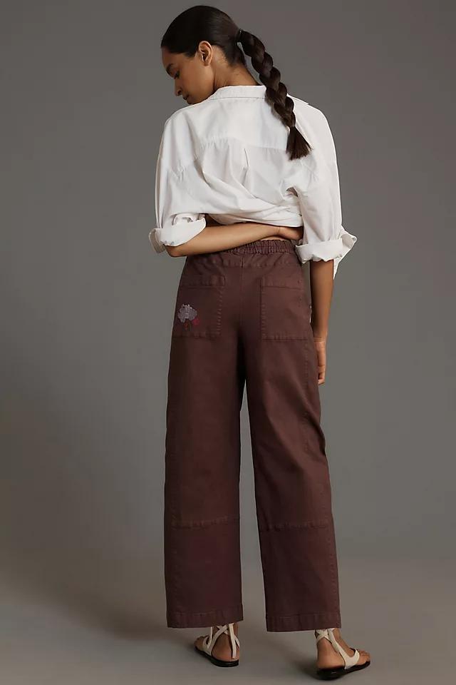 The Izzie Relaxed Pull-On Barrel Pants by Pilcro: Embroidered Edition Product Image