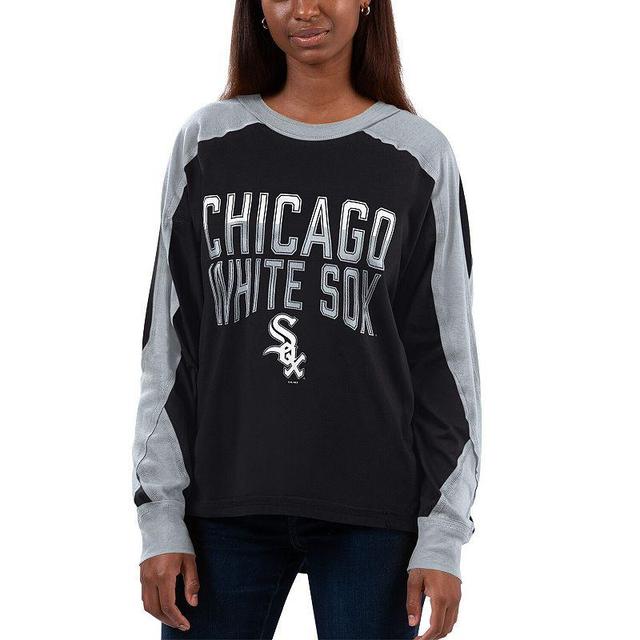 Womens G-III 4Her by Carl Banks /Silver Chicago White Sox Smash Raglan Long Sleeve T-Shirt Product Image