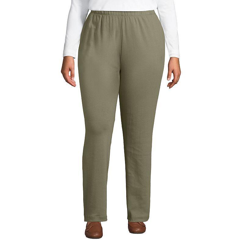 Plus Size Lands End Sport Knit High-Waist Pull-On Pants, Womens Product Image