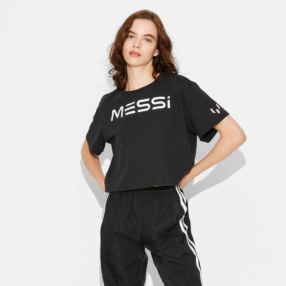 Womens Messi Short Sleeve Graphic Crop Top product image