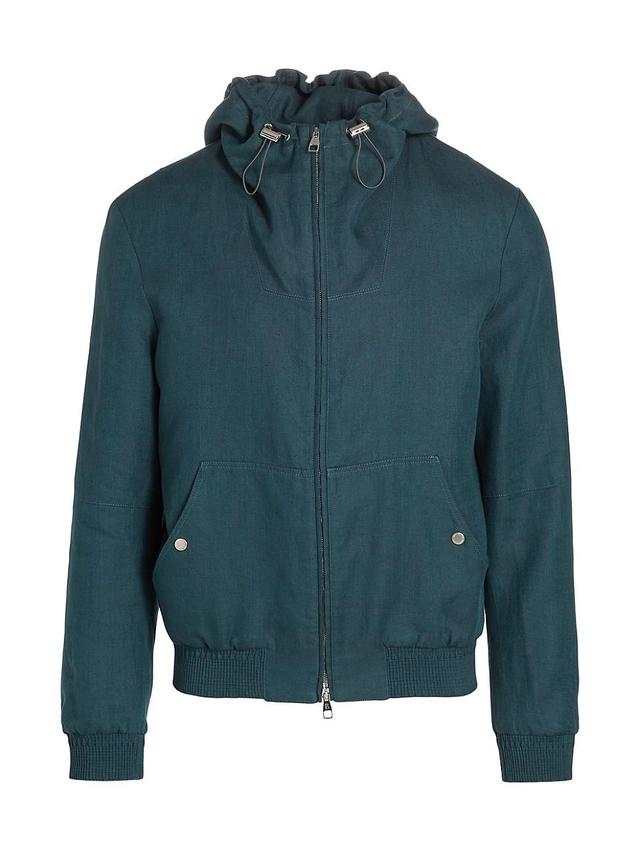 Mens Linen Zip Hoodie Product Image