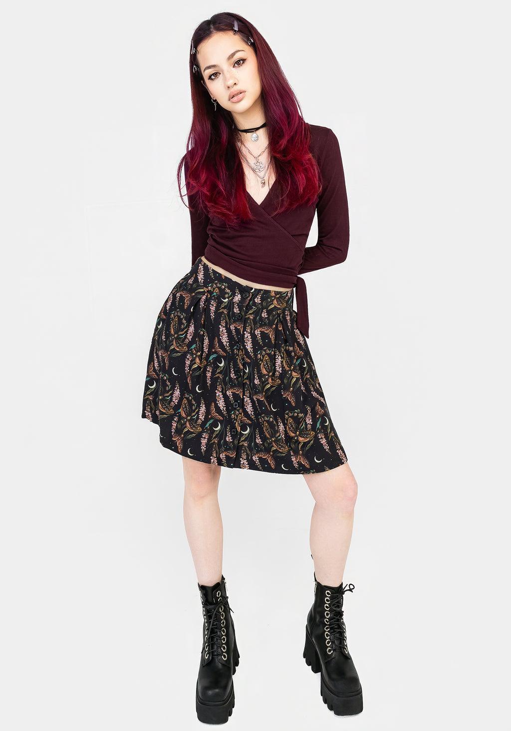 Atropos Button Front Mini Skirt Product Image