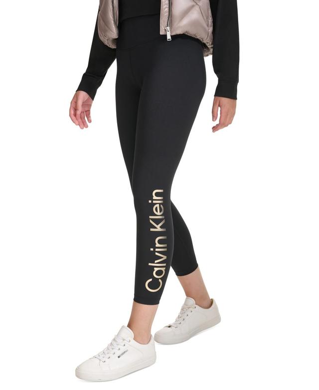 Calvin Klein Performance Womens High-Rise Logo 7/8 Leggings - Black Product Image