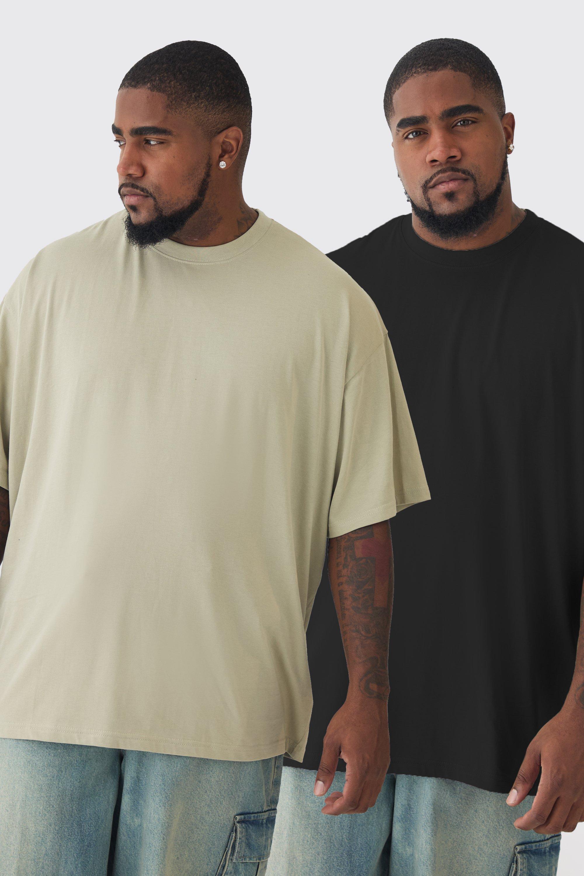 Plus 2 Pack Oversized T-shirt | boohooMAN USA Product Image