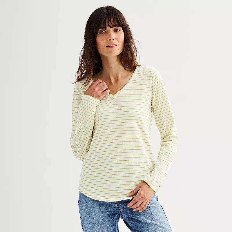 Womens Sonoma Goods For Life Everyday Long Sleeve V-Neck Tee Product Image