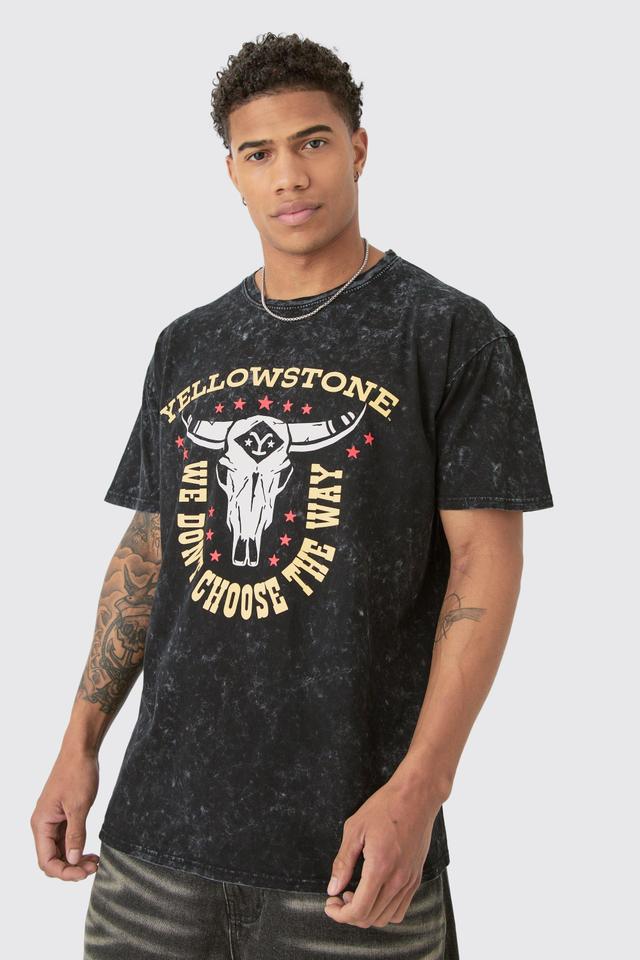 Oversized Yellowstone License T-shirt | boohooMAN USA Product Image