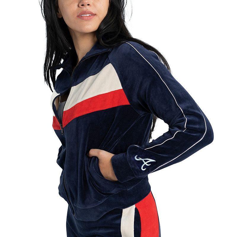 Womens Lusso Atlanta Braves Nixie Raglan Full-Zip Jacket Blue Product Image