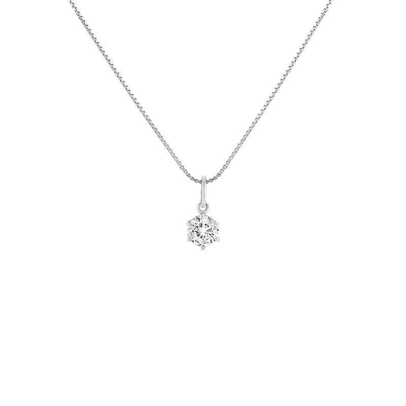 PRIMROSE Sterling Silver Cubic Zirconia Pendant Necklace, Womens Sterling Silver White Product Image