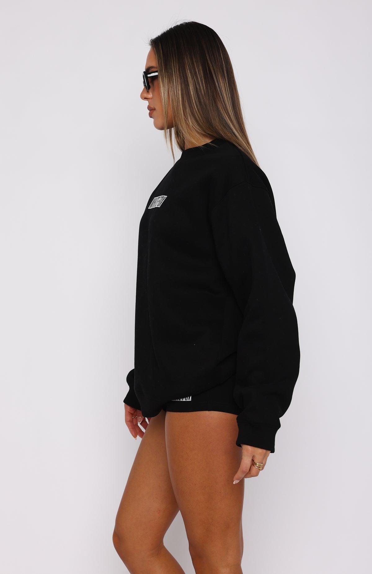 Run The World Oversized Sweater Black Product Image