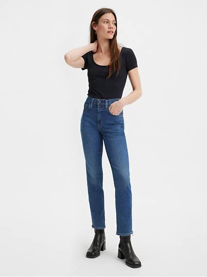 Levi's High Rise Straight Button Shank Women's Jeans product image