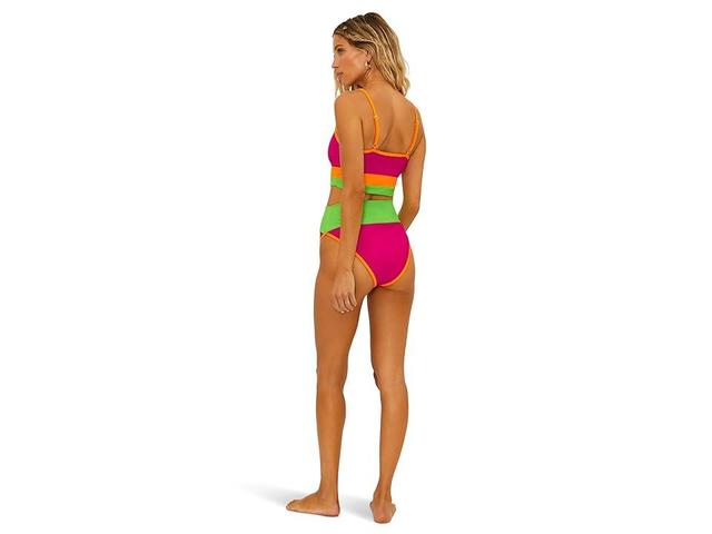 Beach Riot Eva Bikini Top (Neon Sunset Color-Block) Women's Swimwear Product Image