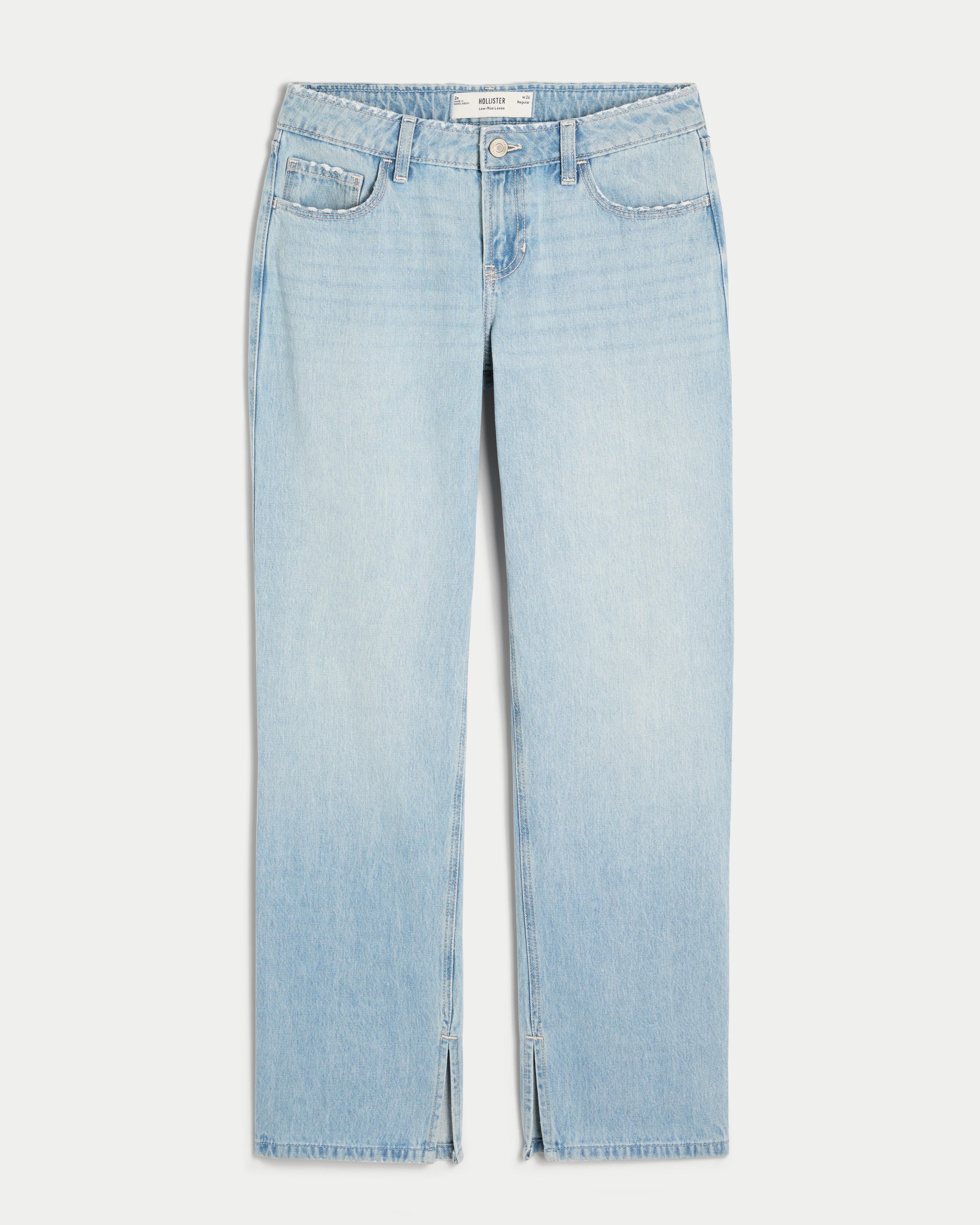 Low-Rise Light Wash Loose Jeans product image