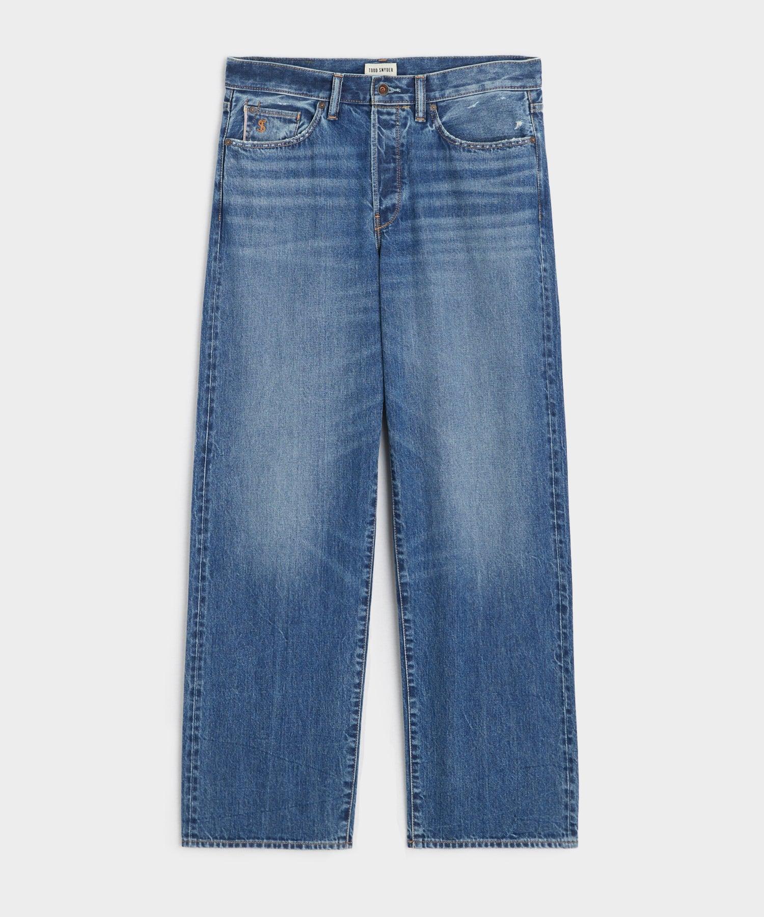 Relaxed Selvedge Jean in Medium Crease Wash Product Image