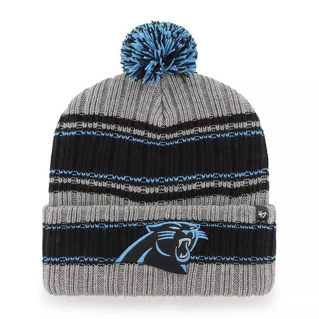 Mens 47 Graphite Carolina Panthers Rexford Cuffed Knit Hat with Pom Product Image