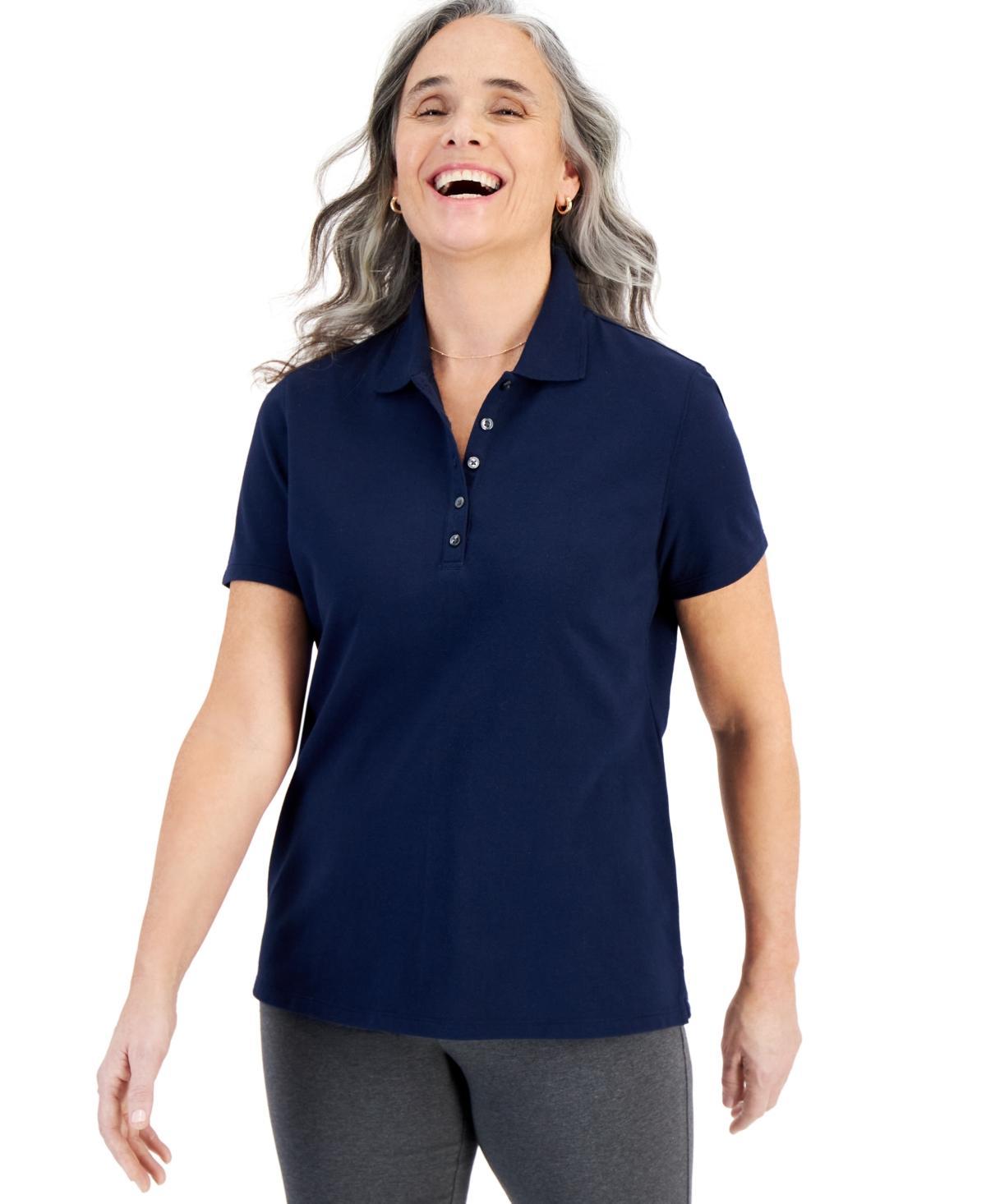 Style & Co Womens Short-Sleeve Cotton Polo Shirt, Created for Macys Product Image