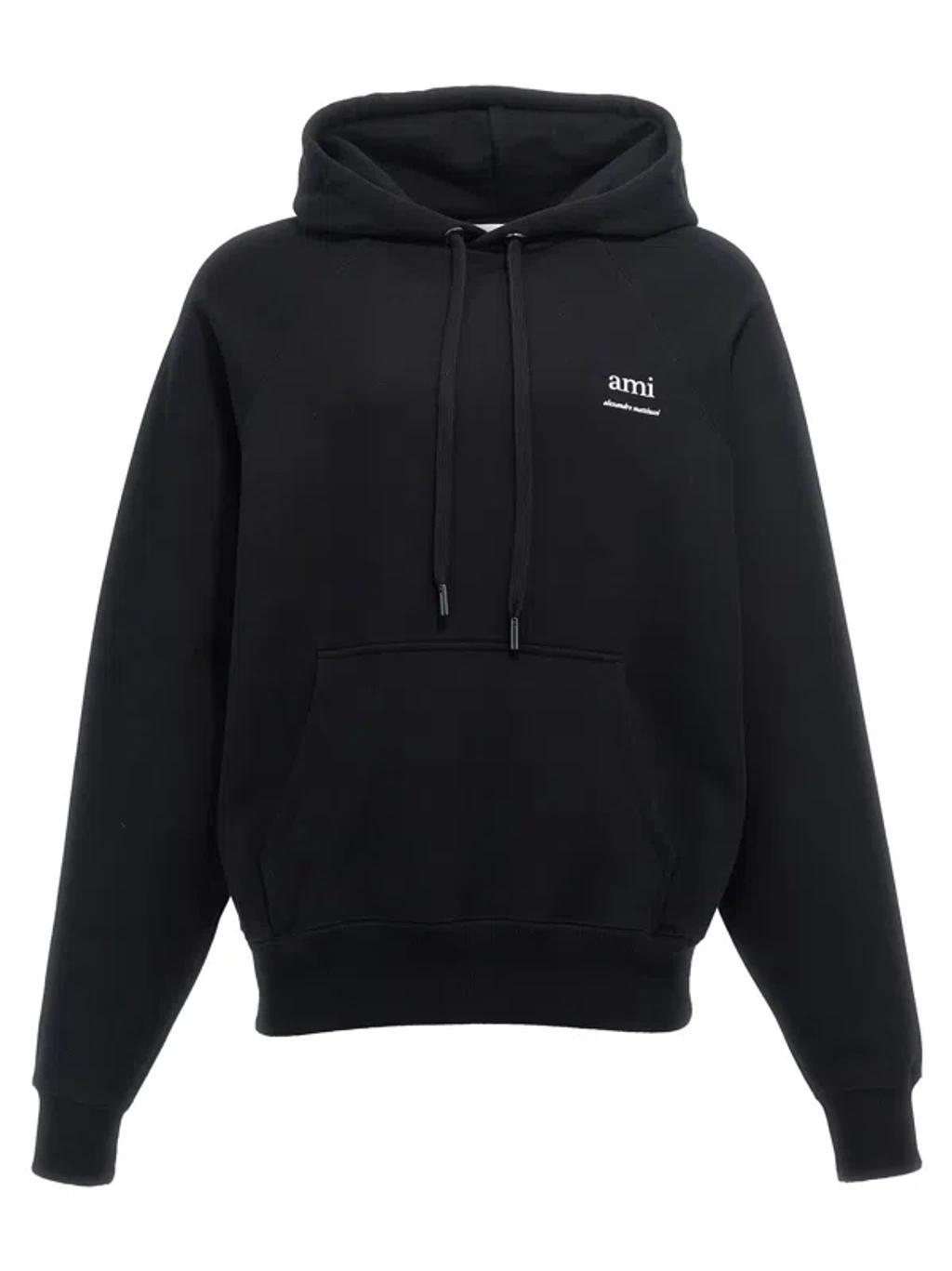 AMI ALEXANDRE MATTIUSSI Cotton Jersey Hoodie In Black Product Image