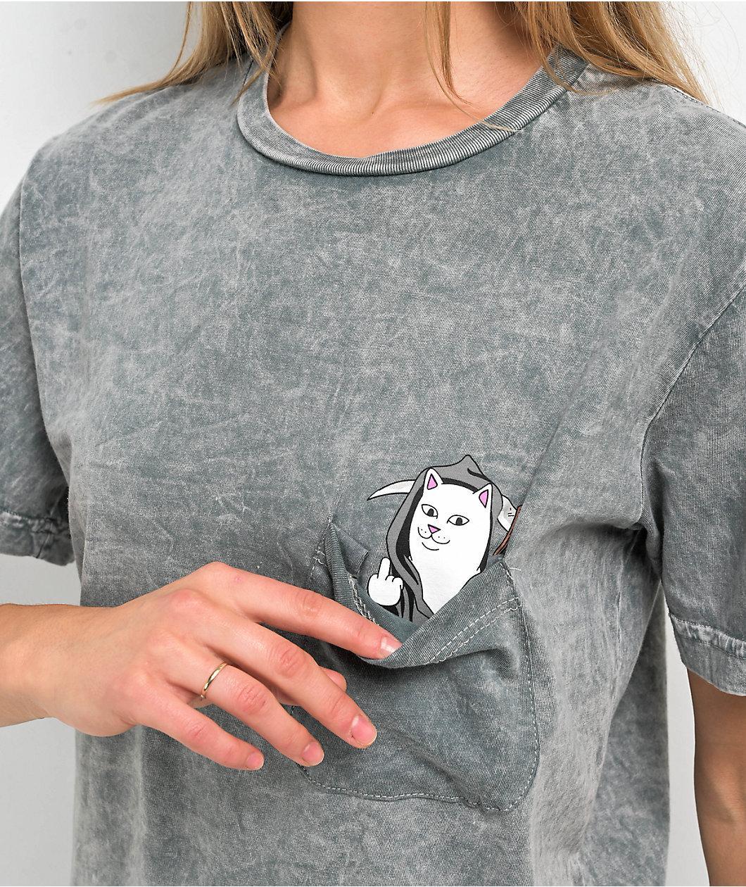 Ripndip Grim Nermer Grey Mineral Wash Pocket T-Shirt Product Image